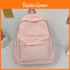Large Capacity Simple Backpack With Solid Color Design For Students And Outings