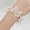 Bridesmaids Wrist Flowers Elegant Pearl Beads Bracelet Beautiful Hand Flower Corsage Decor Photo Props Wedding Party Accessories