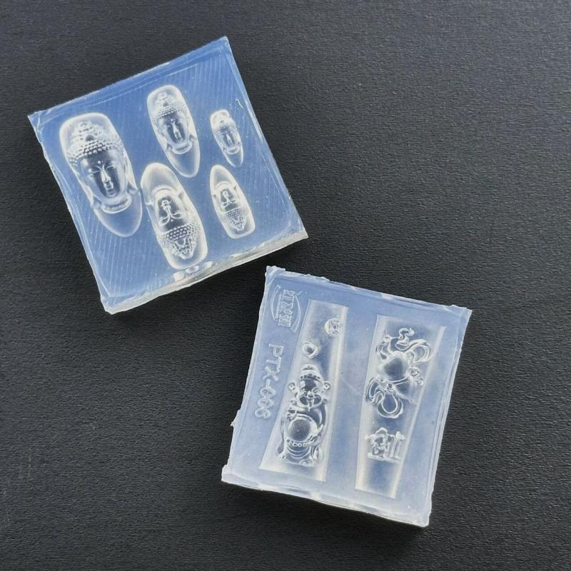 3D Acrylic Mold of Buddha Head, Nail Art Decor for DIY Manicure and God of Wealth Charm