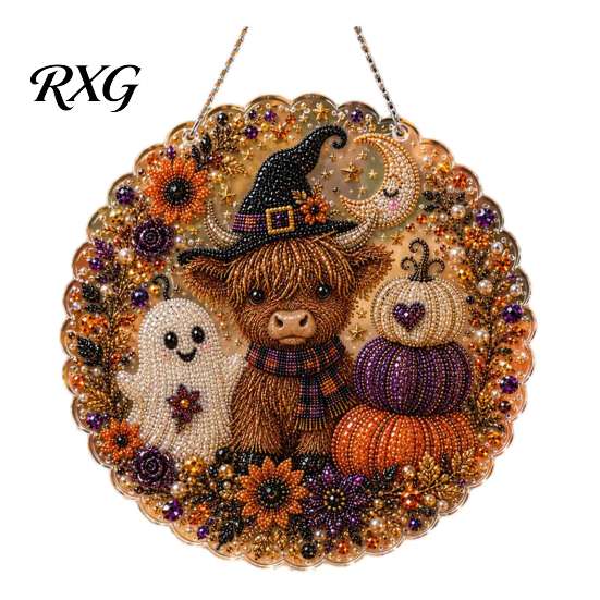 Halloween Party Supplies Hanging Ornament, 2D Flat Acrylic Pendant, Ghost Skull Pendant for Home Decoration Witch Indoor Outdoor Window Door