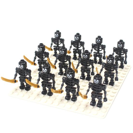 12Pcs Skeleton Warriors Corps Blocks Supplies Model Toys Collection Building
