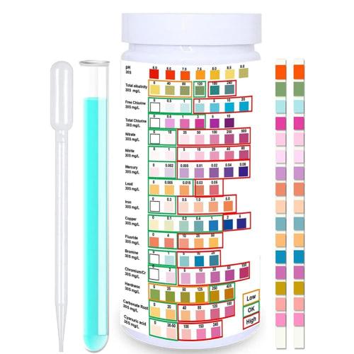 Adjivecct Drinking Water Test Strips - EPA-Level Home Water Test Strips for Lead, Mercury, Iron, pH, and Hardness
