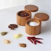 Wooden Spice Shaker Jar Sugar Salt Pepper Herbs Toothpick Storage Bottle BBQ Spice Storage Box with Lid Wooden Spice Shaker Jar