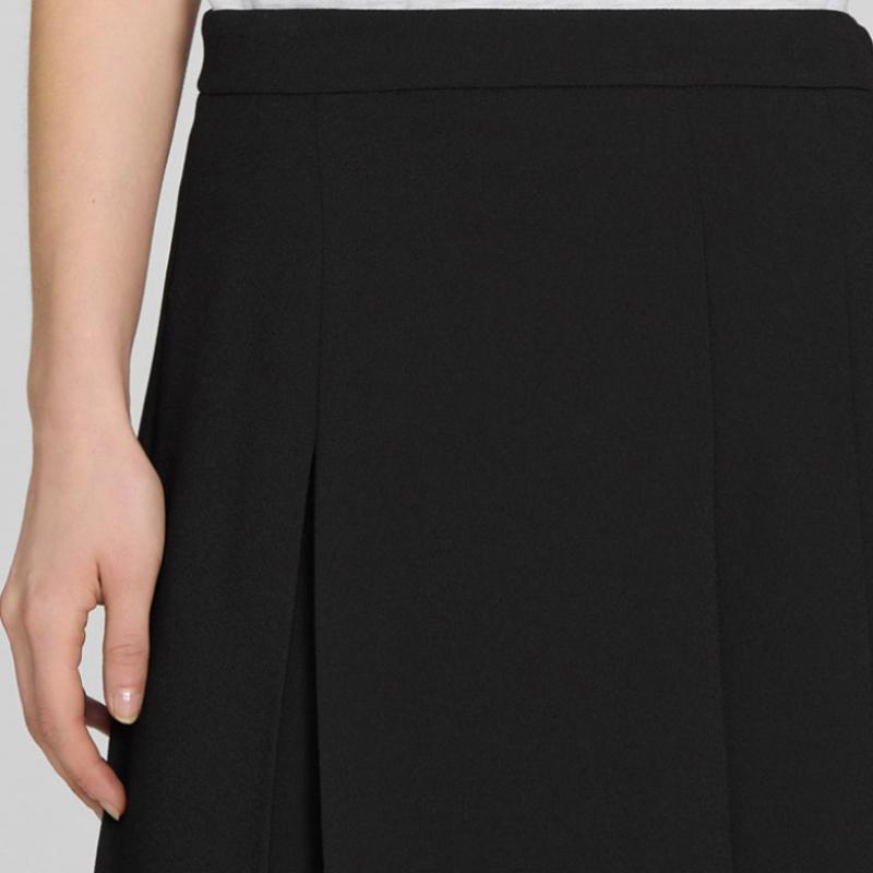 She Smiss Pleated Slit Long Skirt Swwskp11030 Bk