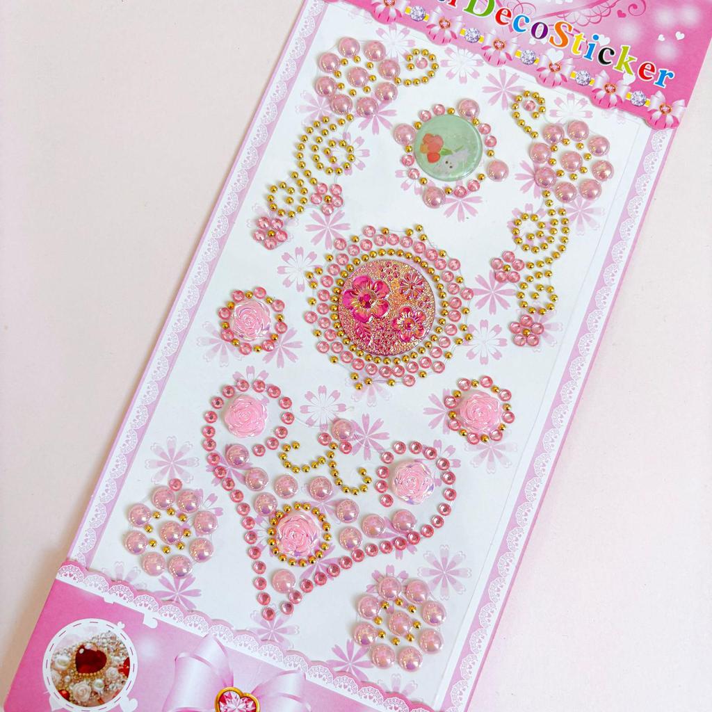 Heart-Shaped Crystal Stickers for Kids' Costume Party & Christmas Decorations - DIY 3D Diamond Stickers