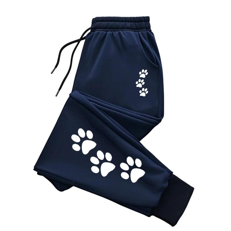 Женские длинные брюки с принтом серии «Кошки», женские повседневные свободные спортивные штаны для фитнеса, джоггинга, флисовые брюки на шнурке, модные