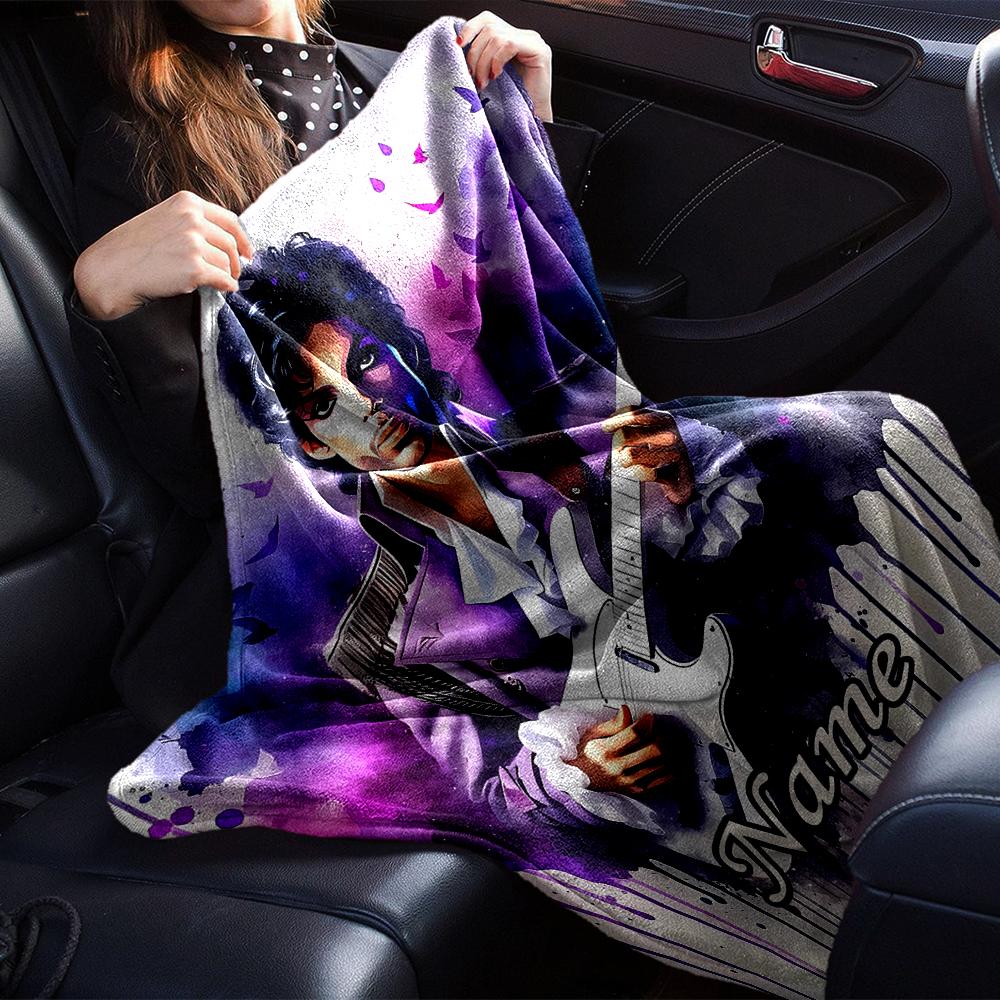 Custom Name Prince Theme Printed Blanket - Perfect for Couch, Bed, Travel & Outdoor Use | Machine Washable, Cozy & Durable.