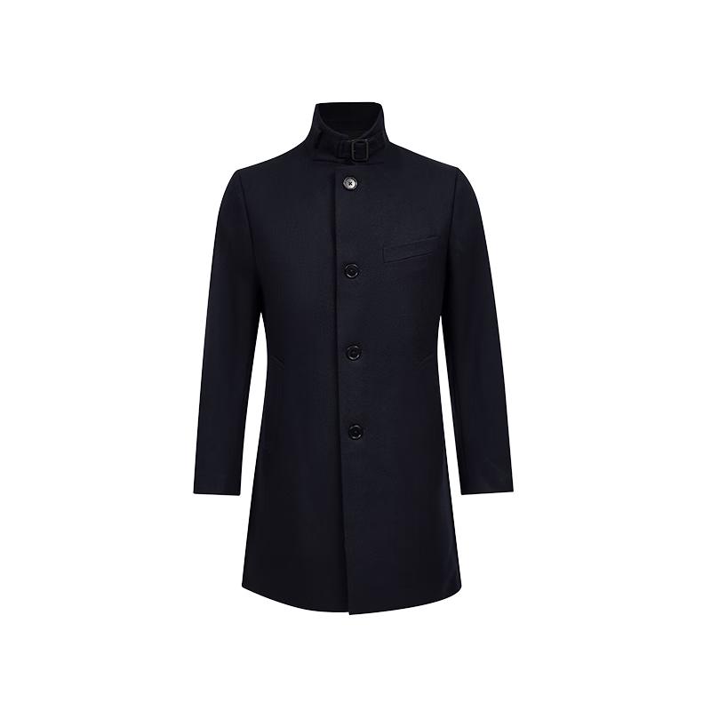 J.Lindeberg Men's Wool Blend Slim-Fit Button-Collar Overcoat 5193WT503