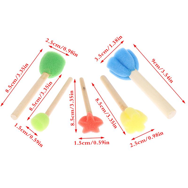 Kids Toddler Sponge Stamp Brush Kits Flower Drawing Toys For Children Paint Art