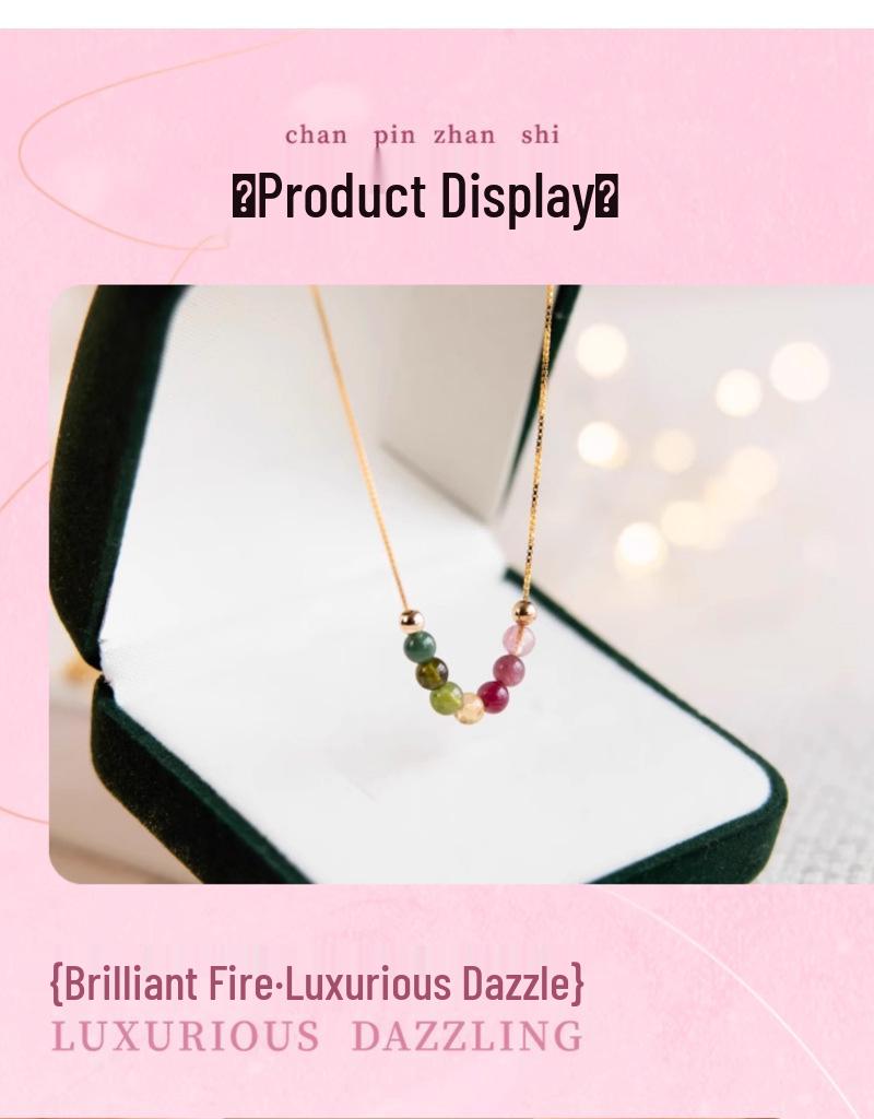 Ожерелье на ключицу из турмалина - Легкая роскошь, Не выцветающее, Простое высококлассное дофаминовое колье для женщин