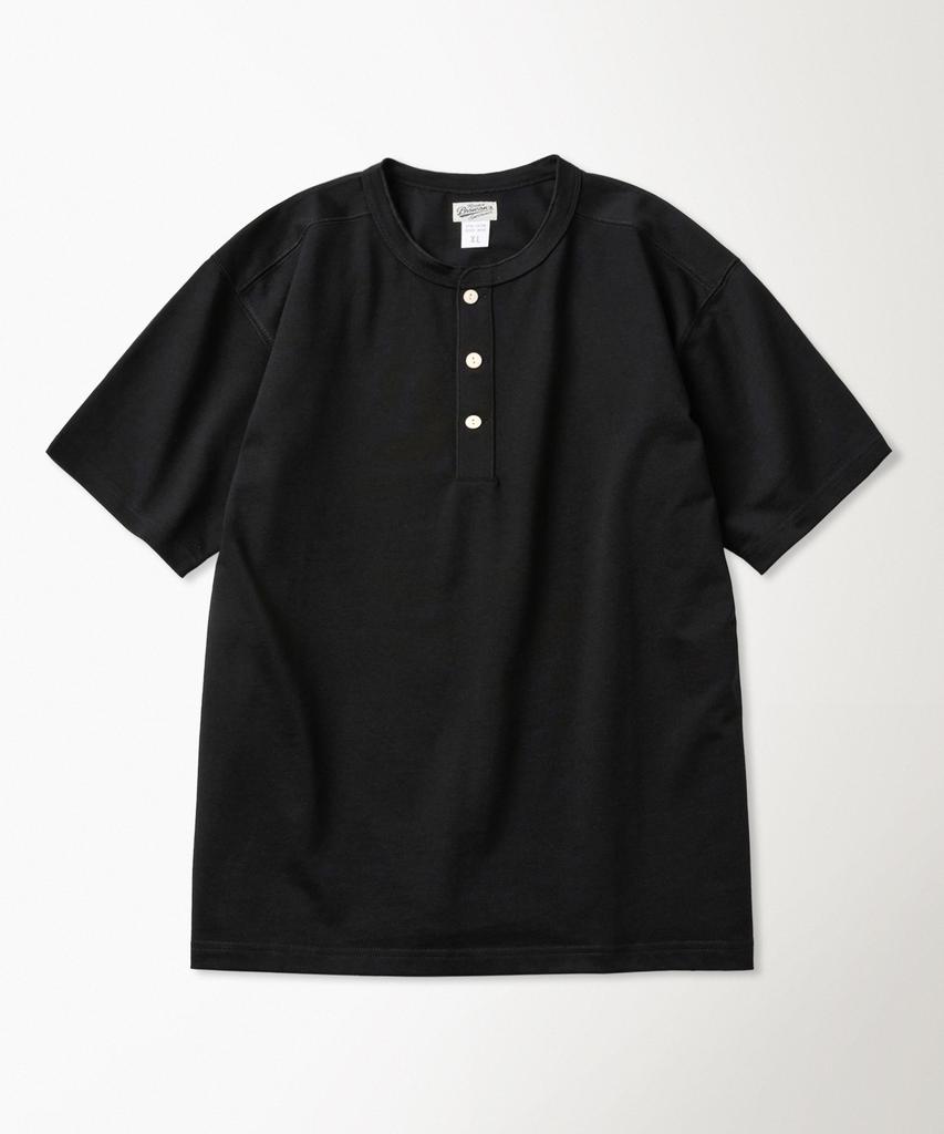 Beulonseun 10,6 унций Хлопковая футболка-henley с коротким рукавом Черная