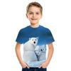 Kids T-shirts Short Sleeve Funny Lovely Bear Casual Clothes Boys Girls Tee Apparel
