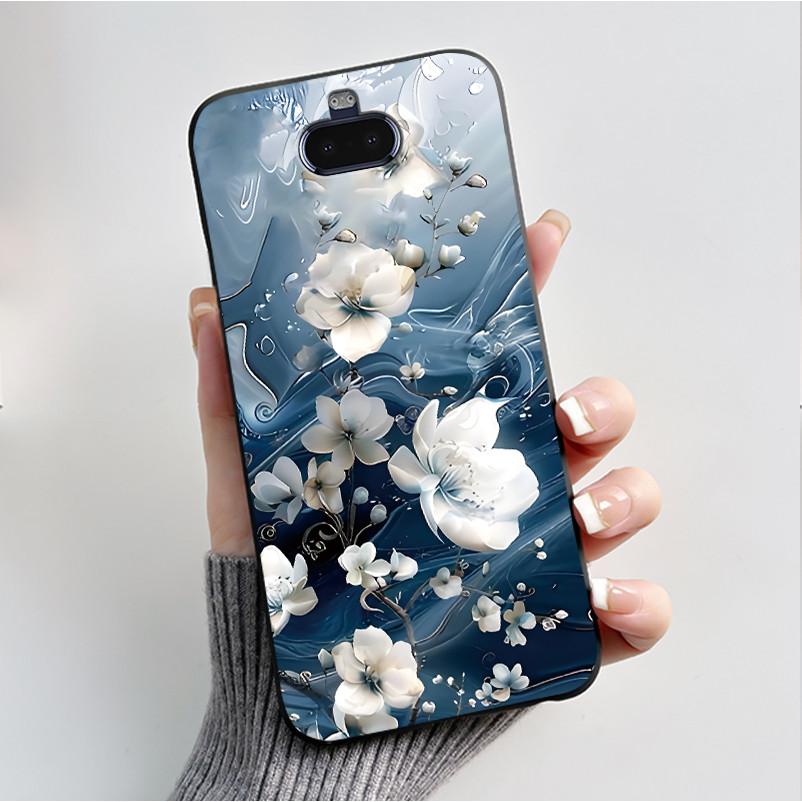 Case For Sony Xperia 20/Xperia 8/SOV42/Xperia 8 Lite Phone Case Luxury Fashion Butterfly Flowers Black Silicone Soft Back Cover