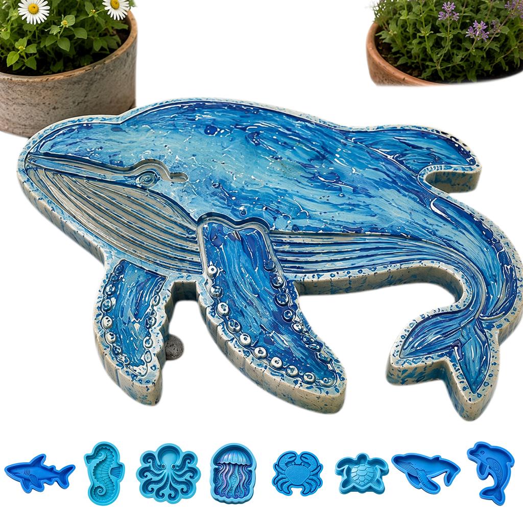 Reusable Silicone Concrete Molds Ocean Theme Garden Art Stepping Stone Easy Release Molds 15.75in