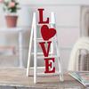 Украшение в виде лестницы в виде сердца ко Дню святого Валентина, деревенская деревянная мини-фигурка в виде лестницы в виде любовного письма, украшение для праздничной вечеринки, домашнего офиса, рабочего стола