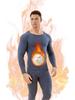 QulbltX Warm Innerwear Weather Moisture Heattech Long Sleeve Front Top and Bottom Long Sleeve Shirt and Extra Winter Size L Men's [Cold Underwear,