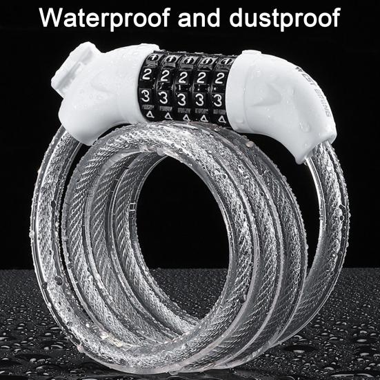 Велосипедный кабельный замок с паролем, 5-значный защитный замок без ключа, водонепроницаемый универсальный противоугонный велосипедный замок с ПВХ-покрытием