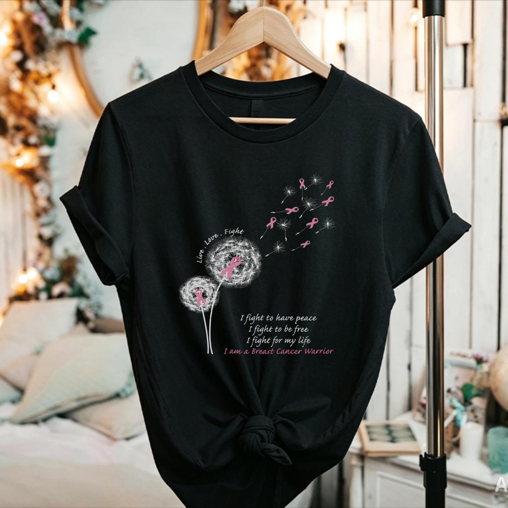 Women We Fight Together Butterfly Pink Ribbon T Shirt Breast Cancer Awareness Short Sleeve Tee Warrior Support Casual Cotton Top