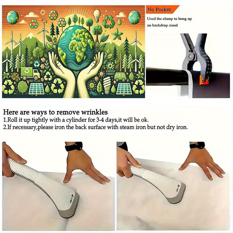 2D Environmental Awareness Backdrop, Earth Day Recycle & Renewable Energy Party Background