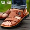 Large Size Sandal Men Summer Casual Beach Leather Sandals Genuine Leather Sandals