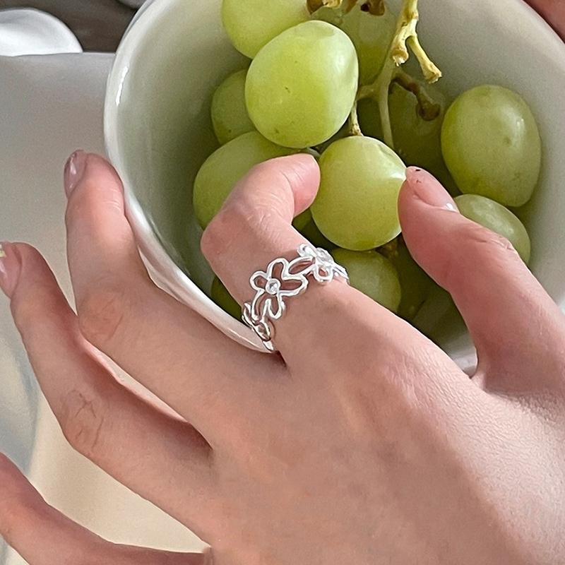 foxanry Кольцо с геометрическим узором и полым цветком для женщин и девочек, модные индивидуальные креативные украшения на день рождения, аксессуары, подарки