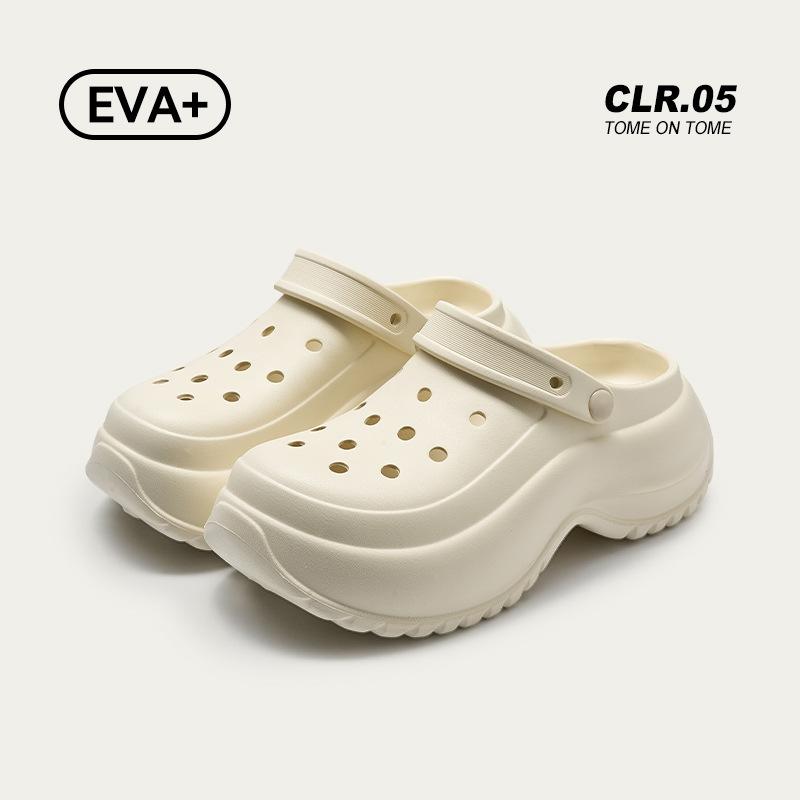 7,0 см обувь с отверстиями женская мультяшная милая верхняя одежда на высокой толстой подошве нескользящая не пахнущая ногами дышащая с закрытым носком шлепанцы