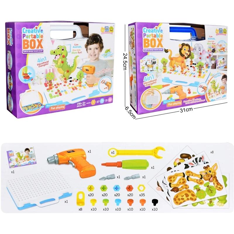 Набор креативных конструкторов, собранный DIY игровой набор, детские игрушки с электродрелью, развивающие STEM-игрушки для мальчиков и девочек, подарок