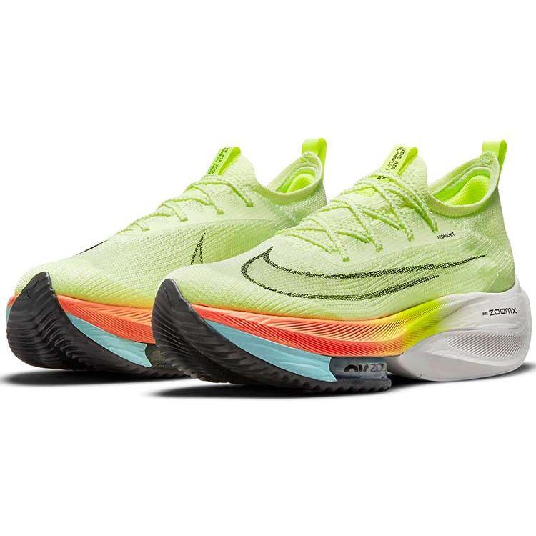 Nike Мужские кроссовки Air Zoom Alphafly Next% Fast Pack Желтые Barely-Volt Hyper-Orange CI9925-700