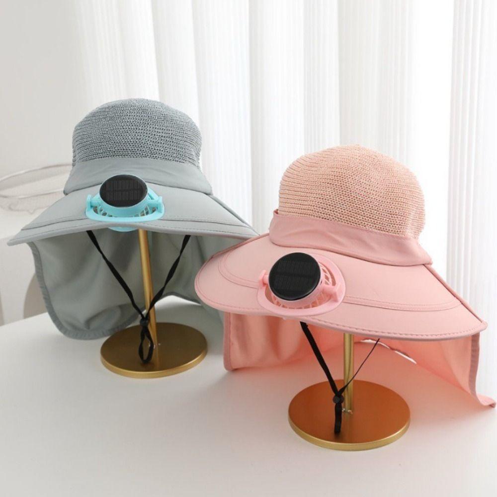 Breathable Solar Fan Cap USB Charging Fisherman Hat Door Fan Cooling Fan Hat Outdoor Activities