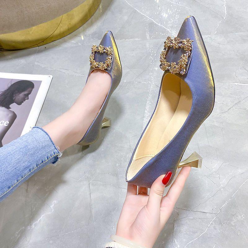 Французский подъем стопы универсальный темперамент туфли на высоком каблуке женские туфли-стилеты одинарные туфли 2025 осень новинка интернет-знаменитость Муза высокие каблуки женские