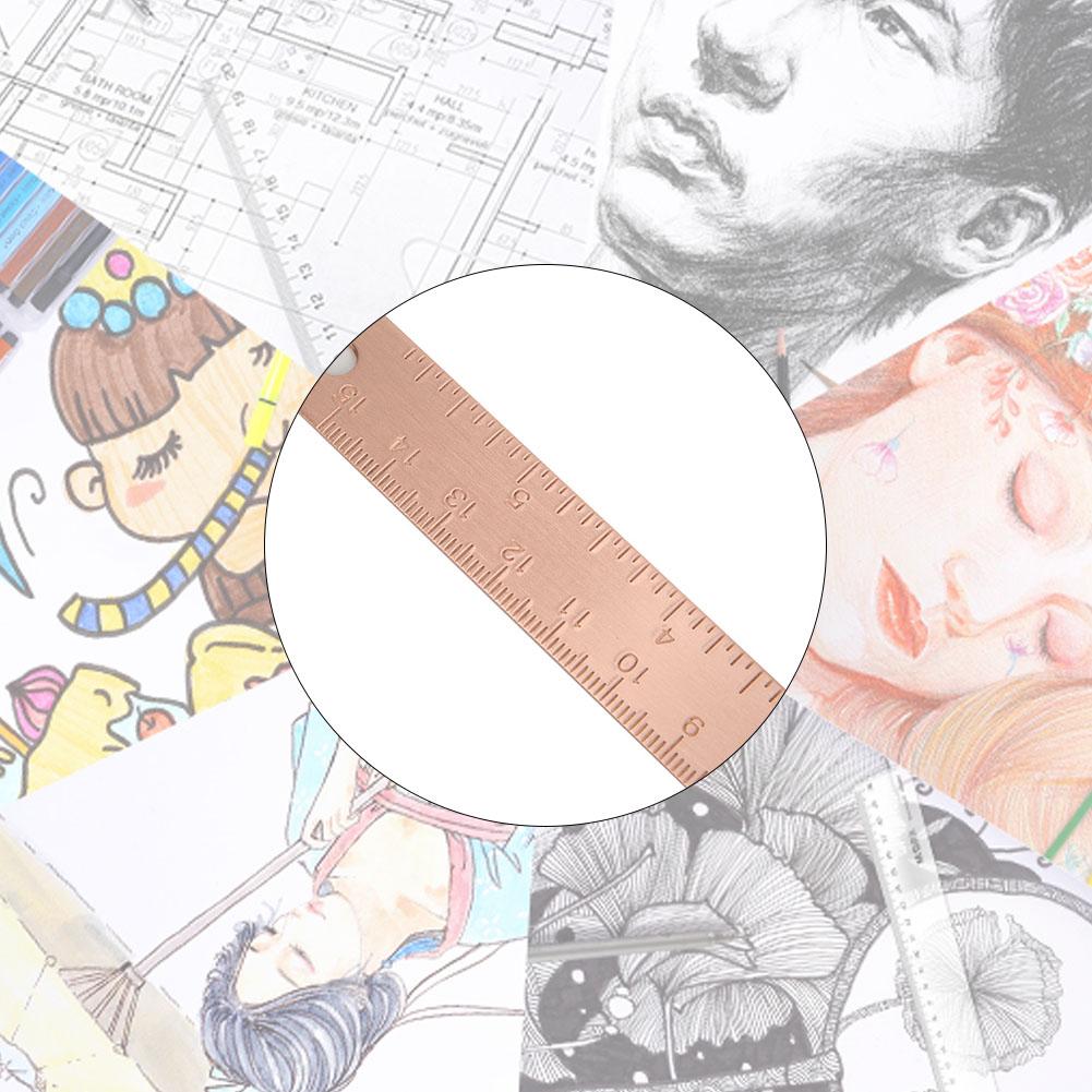 Thickened Copper Straight Ruler 0~150mm Mini Copper Ruler Drawing AccessoryCopper 15cm Scale 1.5mm