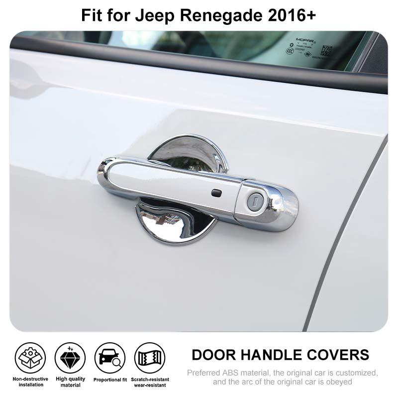 Наклейки на дверные ручки автомобиля, декоративные наклейки для Jeep Renegade 2016 года, внешние аксессуары