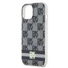Dkny Iml Checkered Mono Pattern & Printed Stripes Magsafe Case For Iphone 15/14/13 - Black