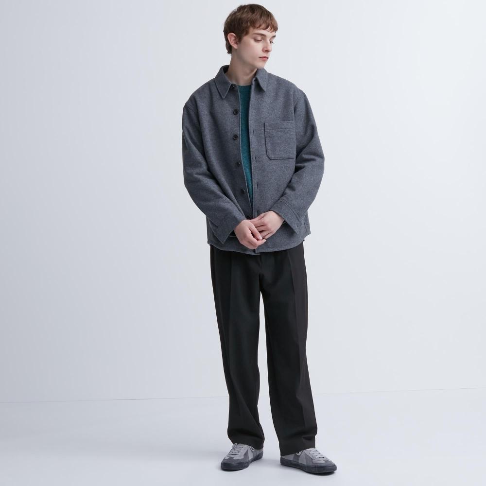 Uniqlo Японские широкие брюки Tuck, стандартная длина 70-76 см 