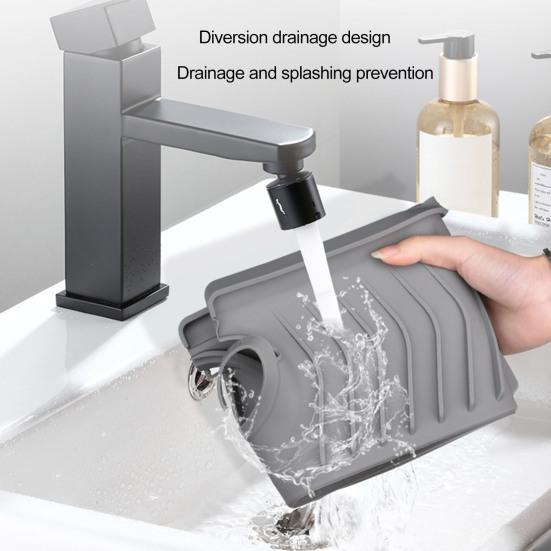 Faucet Drain Pad Easy Installation Convenient Silicone Sink Faucet Drip Catcher Tray for Home Kitchen
