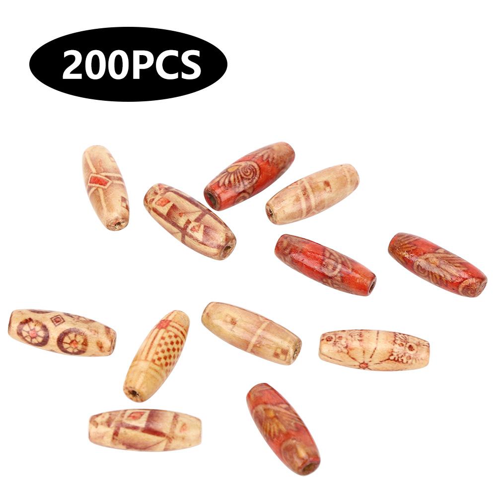 200 шт. DIY деревянные бусины овальной формы окрашенные деревянные бусины набор для изготовления ювелирных изделий аксессуары 23x8 мм