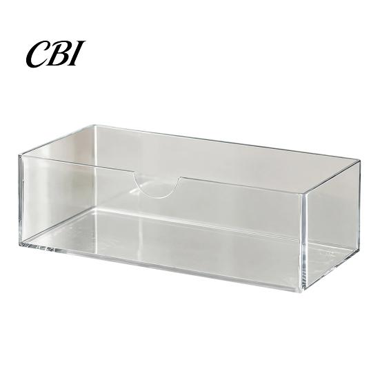 Clear Cosmetic Sample Holders Mirror Cabinet Storage Box, Highly Transparent Thickened PET Container, Stackable Small Desktop Stationery Organizers