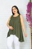 Женская туника больших размеров, зеленая туника без рукавов большого размера