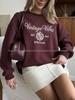 Trendy Oversized Thickened Round Neck Hoodie with Stylish Print for Autumn and Winter
