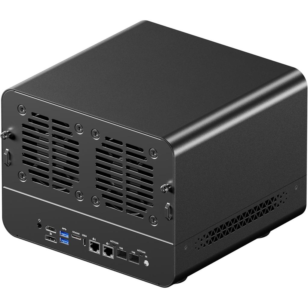 WTR MAX AMD Ryzen 7 Pro 8845HS NAS Мини-ПК DDR5 5600 МГц Поддерживает 4×2,5/3,5" Жесткий диск 2×M.2 2280 NVMe Настольный NAS DIY Компьютер
