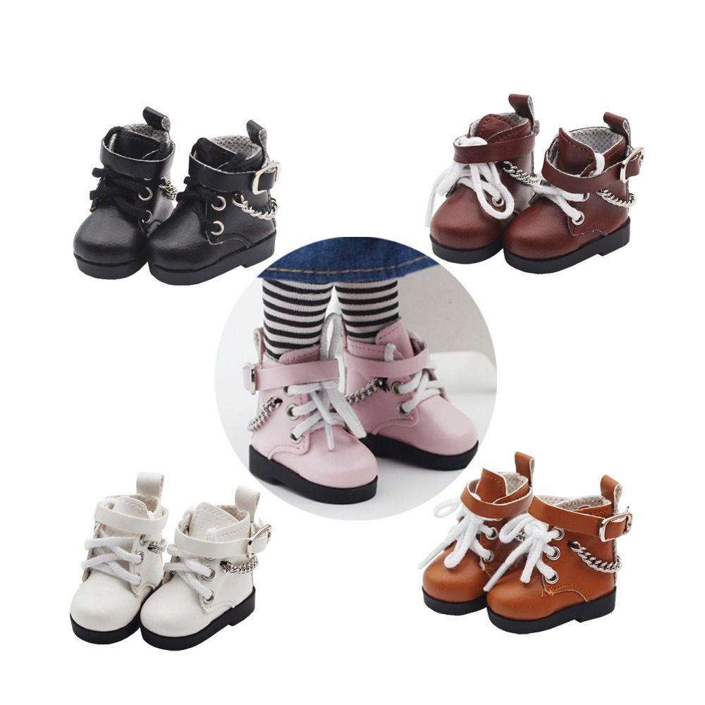 1/6 Playing House Changing Dressing Game Mini Chain Boots PU Leather Doll Shoes Toys Accessories