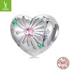 Bright Heart Beaded Diy Bracelet Beaded Charm925 Silver Bead Accessories