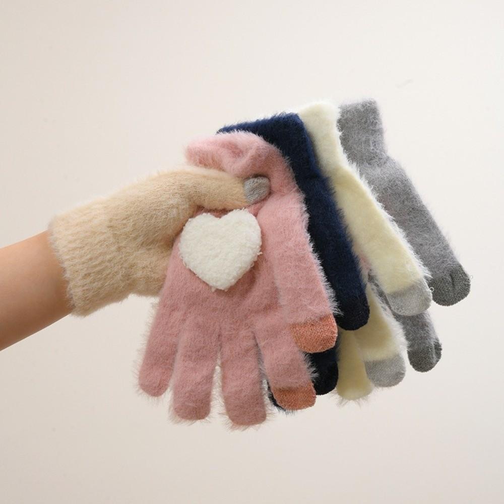 Comfortable Finger Touch Gloves Prevent Cold Love Warm Gloves Soft Touch Screen Gloves Girls