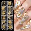 12 Grids Gold Star Moon Nail Art Charm 3DMetal Nail Rhinestones for Acrylic Nails Decoration Jewelry Making DIY Crafts Supply