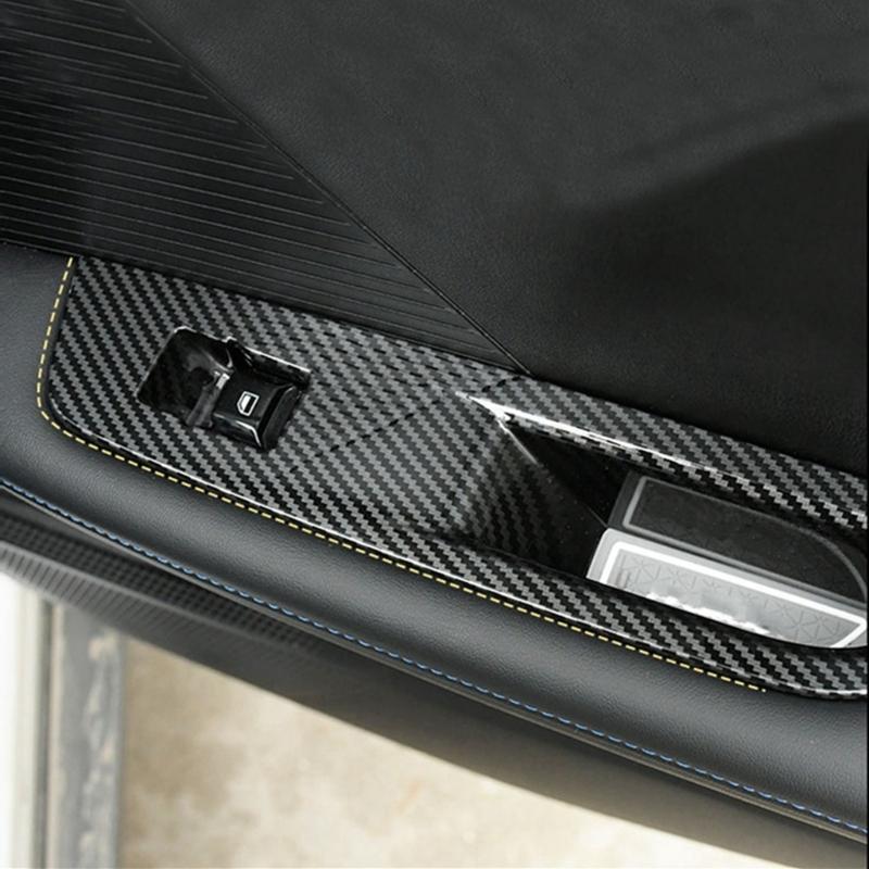 Compatible For MG4 EVMulan 2022-2024 Car Window Control Lift Switchs Panel Cover Trim Decoration ABS Carbon FiberDurable