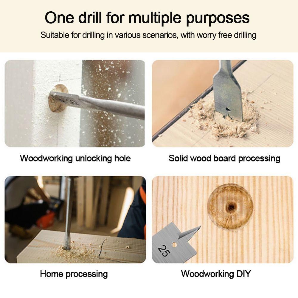 Hand Drill Hanging Titanium Plated Carpenter's Bit Wood Plate Opener Flat Drill Hexagonal Shank