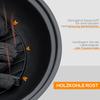 Outdoor Fire Pit, 61.5 cm Metal Wood Burning Fireplace with Spark Cover, Poker, Woodgrain Design