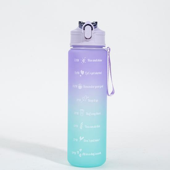 750ml Gradient Drinking Bottle Large Capacity Leak-proof Ins Style Travel Straw Jug Daily Use