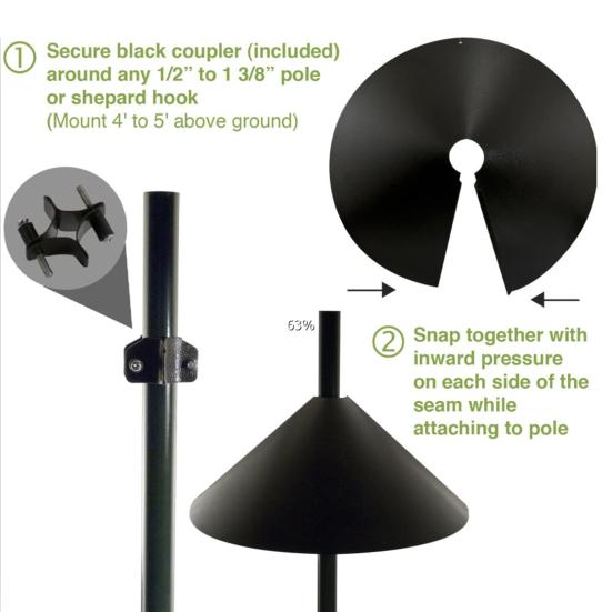 12/14/16/18 Inches Wrap Around Squirrel Guard Rotatable Easy Assembly Anti-rust Weather-proof Smooth Surface Preventing Stealing Food Gardening Tool