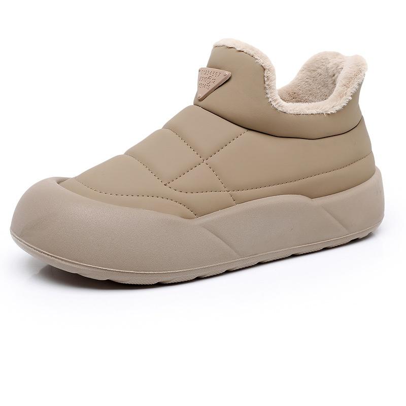 Женские нескользящие водонепроницаемые зимние ботинки на платформе цвета хаки с плюшевой теплой подошвой, повседневная обувь с хлопковой подкладкой, женские ботинки